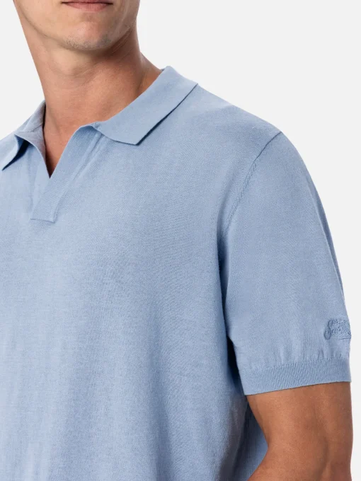 Polo da uomo in maglia azzurra Sloan