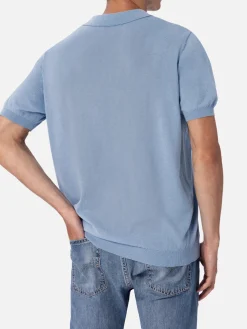 Polo da uomo in maglia azzurra Sloan
