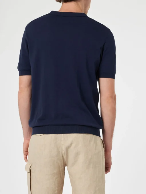 Polo da uomo in maglia blu navy Sloan