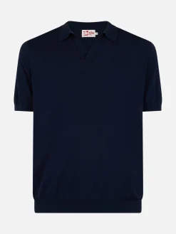 Polo da uomo in maglia blu navy Sloan