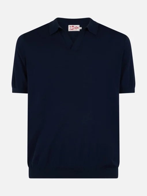 Polo da uomo in maglia blu navy Sloan
