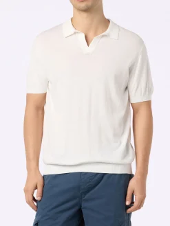 Polo da uomo in maglia Sloan color panna