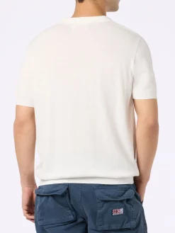 Polo da uomo in maglia Sloan color panna