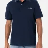 Polo da uomo in piquet di cotone blu Beverly Hills