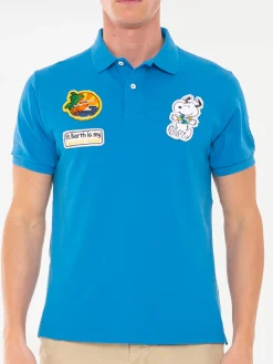 Polo da uomo in piquet stretch con patch Snoopy | SNOOPY - EDIZIONE SPECIALE PEANUTS™