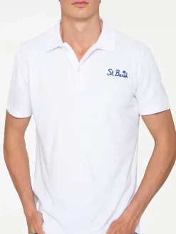 Polo da uomo in spugna bianca