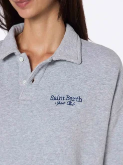 Polo grigia da donna Berenice con St Barth sport club