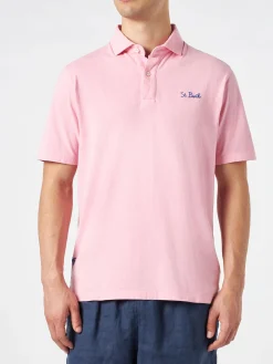 Polo in jersey rosa effetto sfumato