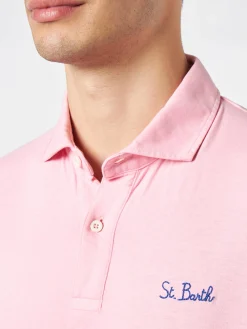 Polo in jersey rosa effetto sfumato