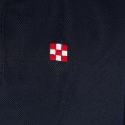 Polo in piquet blu con logo St. Barth