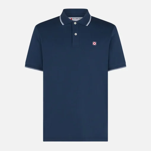 Polo piquet blu navy con logo St. Barth