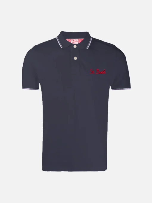 Polo piquet da bambino blu navy