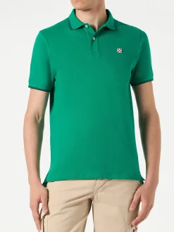 Polo piquet verde con logo St. Barth