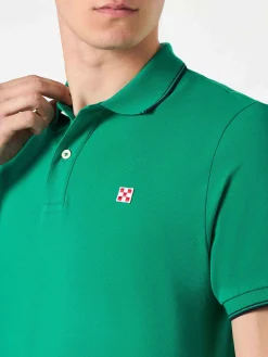 Polo piquet verde con logo St. Barth