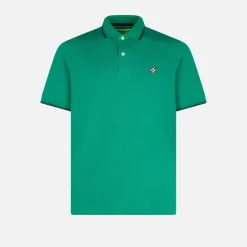 Polo verde con logo St. Barth check