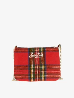 Pouch a tracolla in tartan rosso parisienne