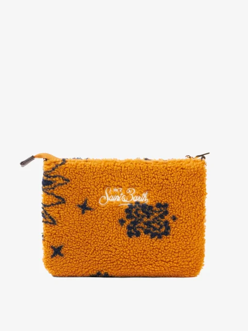Pouch a tracolla Parisienne in lana con bandana ocra
