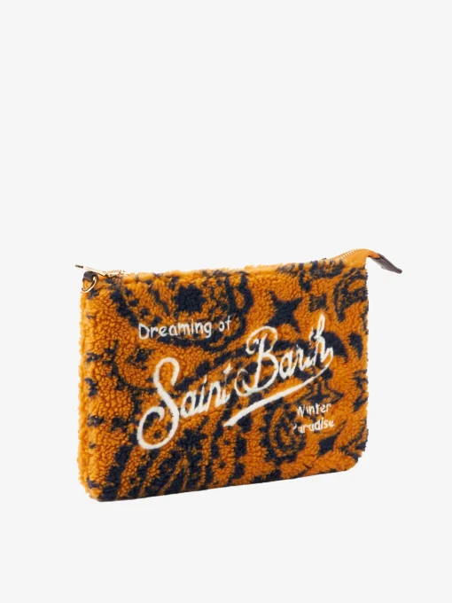 Pouch a tracolla Parisienne in lana con bandana ocra