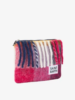 Pouch coperta a tracolla Parisienne con sfumature rosa e grigie
