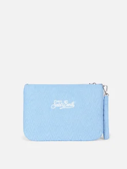 Pouch Parisienne in spugna azzurra a bassorilievo