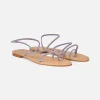 Sandali Flat Ring con strass lilla