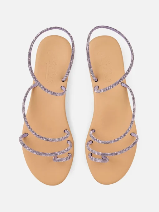 Sandali Flat Ring con strass lilla
