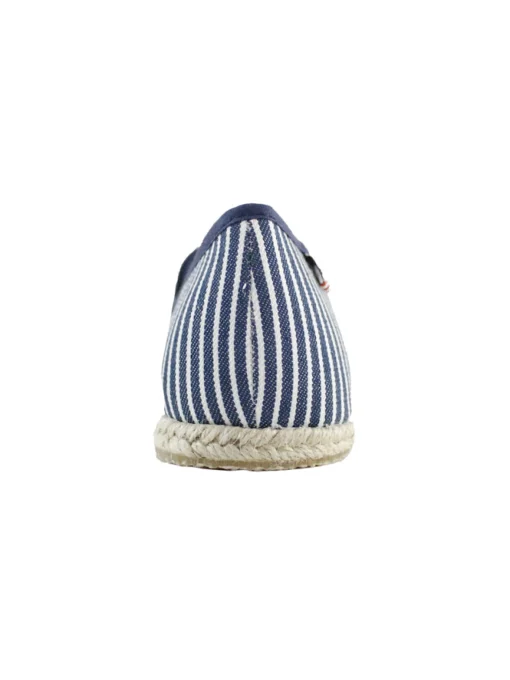 Scarpe di tela a righe bianche e blu