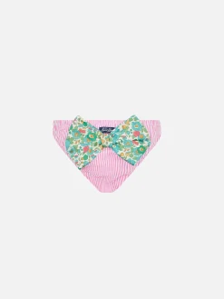 Slip da bagno da bambina in cotone Madame con fiocco e stampa Betsy | REALIZZATO CON TESSUTO LIBERTY