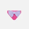 Slip da bagno da bambina rosa crinkle con fiocco