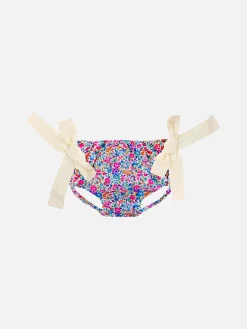 Slip da bagno da bambina con stampa fiori Liberty e fiocchi | EDIZIONE SPECIALE LIBERTY
