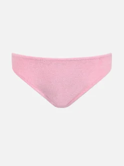 Slip da bagno da bambina in spugna rosa con fiocco