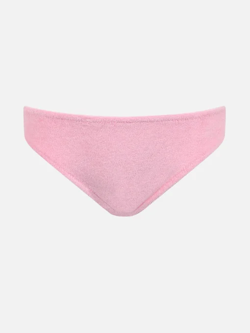 Slip da bagno da bambina in spugna rosa con fiocco