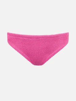 Slip da bagno da bambina rosa crinkle con fiocco