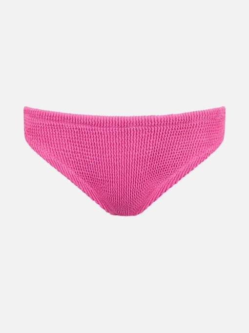 Slip da bagno da bambina rosa crinkle con fiocco