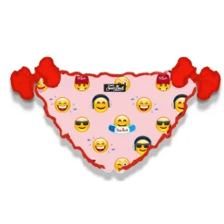 Slip da bagno da bambina con stampa emoticon