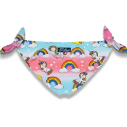 Slip da bagno da bambina stampa unicorno e arcobaleno