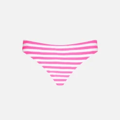 Slip da bagno da bambina a righe rosa e bianche