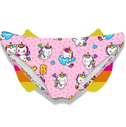 Slip da bagno da bambina con stampa unicorno