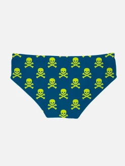 Slip da bagno da Bambino con Teschi Giallo Fluo
