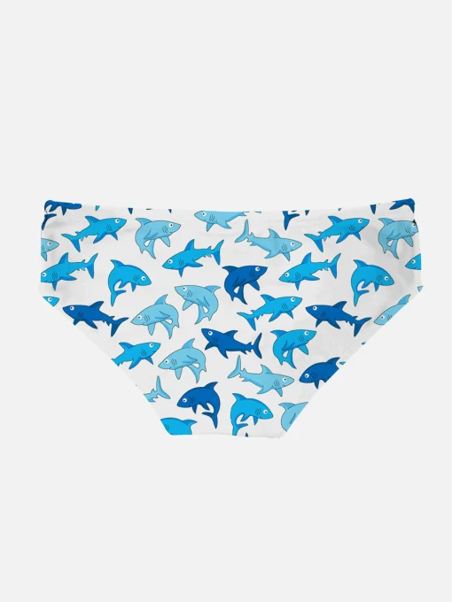 Slip da bagno da bambino con stampa squali azzurri