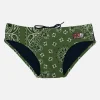 Slip da bagno da uomo con stampa bandana verde militare