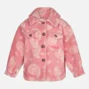 Sovracamicia da bambina in sherpa con stampa paisley