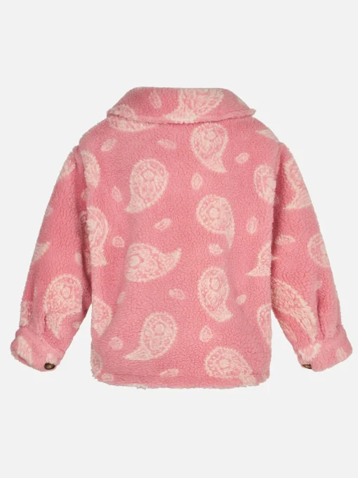 Sovracamicia da bambina in sherpa con stampa paisley