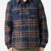 Sovracamicia imbottita tartan da uomo con tasche a toppa