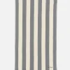 Telo mare leggero in cotone Fouta con stampa a righe blu navy
