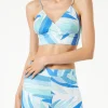 Top a bralette in lino stampato