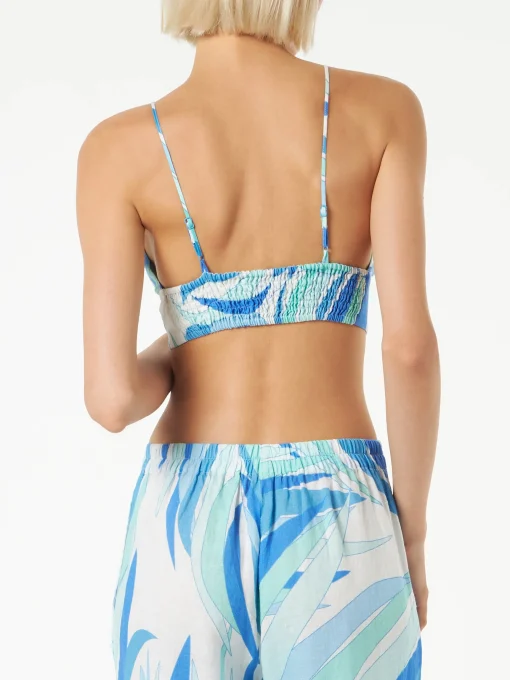 Top a bralette in lino stampato