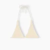 Top a triangolo bianco crinkle da donna Guiana