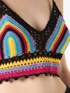 Top all'uncinetto multicolore