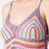 Top all'uncinetto multicolore